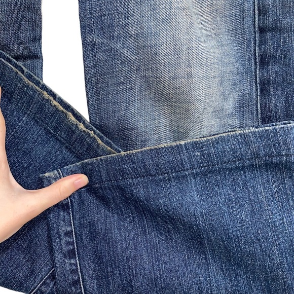 7 For All Mankind Dojo Jeans size 27 Dark Blue Denim Grommet Pockets - Picture 11 of 16